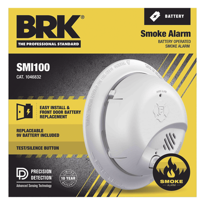 Detector de Humo Autónomo / Tecnología Ionización / Alarma 85 dB / Botón Prueba y Silencio / Diseño Compacto