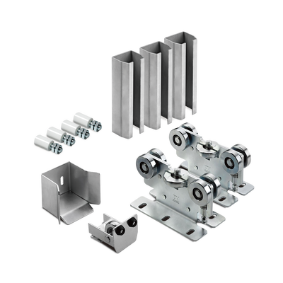 Kit para Puertas Autoportantes / Hasta 3 m (9.8 ft) / 600 kg / Rodillos de Nylon / Acero Galvanizado