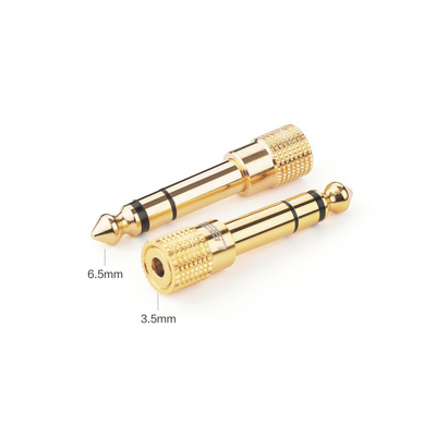 Adaptador de Audio / Conversión 3.5 mm a 6.3 mm / Conectores Chapados en Oro / Diseño Antideslizante 360° / Plug & Play