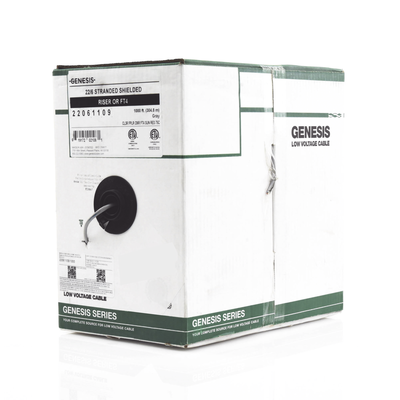 Cable para Alarma / 6 Conductores / 22 AWG / Blindado / Riser / 305 m (1000 ft) / Gris