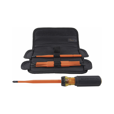 Juego de Desarmadores Intercambiables con Aislamiento 1000V / 8 Puntas / Mango Ergonómico / Estuche Enrollable