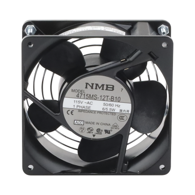 Ventilador Axial Compacto / 4 Pulgadas / 49 CFM / 115 Vca / Acero / Negro / 50,000 Horas / Protección Térmica