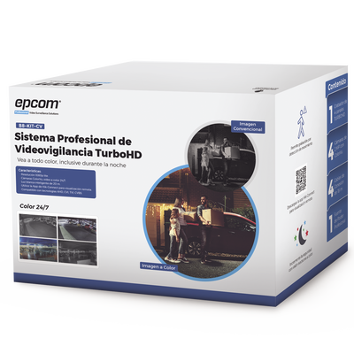 Kit de Videovigilancia TurboHD / 1080p Lite / 4 Cámaras Bala ColorVu / DVR 5 Canales / IR 20 m (65.6 ft) / IP66