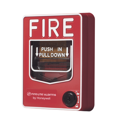 Estación Manual de Alarma Contra Incendio / Doble Acción / Uso Exterior / Cerradura de Llave / Contacto SPST 0.25 A / Policarbonato Rojo