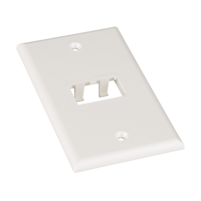 Placa de Pared Vertical / 2 Puertos Mini-Com / 69.8 x 114.3 mm / 2.75 x 4.5 pulg. / Blanco Mate / ABS
