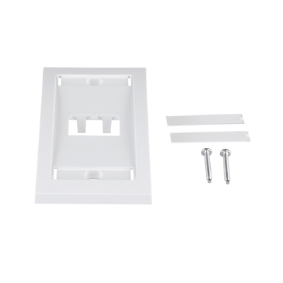 Placa de Pared Vertical / 2 Puertos Mini-Com / Etiqueta y Cubierta Integradas / 2.75 x 4.5 in / ABS / Blanco