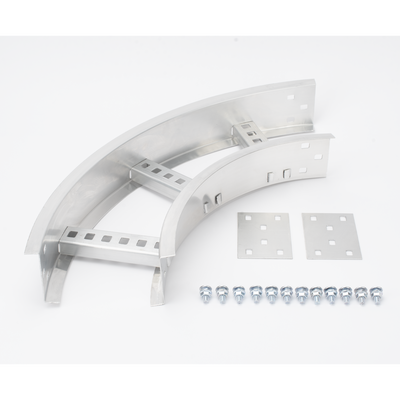 Curva Horizontal de Aluminio / Perfil Z / Peralte 3 1/4" / Ancho 6" / Radio 8" / 90° / Incluye Tornillería