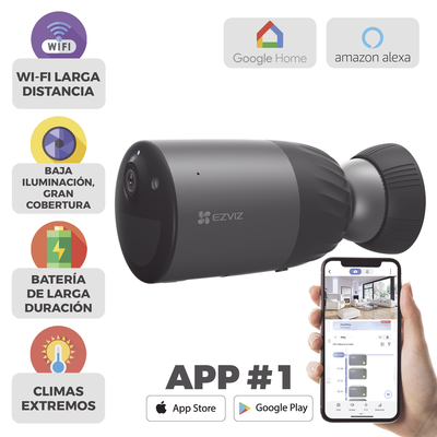 Cámara IP Inalámbrica / 2 Megapixel / Batería Recargable 7800 mAh / Visión Nocturna Color 10 m (32.8 ft) / Wi-Fi 2.4 GHz / IP66 / Audio Bidireccional / Sirena Integrada