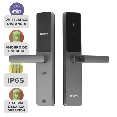 Cerradura Inteligente / Wi-Fi y Bluetooth / Huella y Tag / IP65 / -25°C a 70°C / 8 Baterías AA