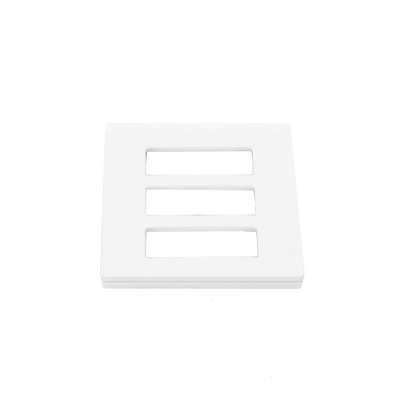 Placa de Pared Decorativa / 3 Espacios / Sin Tornillos Visibles / Perfil Sobredimensionado 7.6 mm / Acabado Blanco Brillante