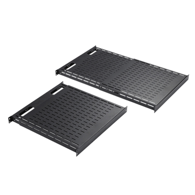Charola Ventilada de Instalación sin Herramienta / Superficie 19" / Ajustable 792 a 1151 mm (31.2 a 45.3 in) / Carga 68 kg (150 lb) / Acero Negro
