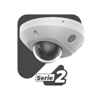 Mini Domo IP / 4 Megapixel / Dual Light 30 m (98.4 ft) / WDR 120 dB / IP67 / PoE / MicroSD 512 GB