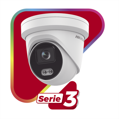 Cámara Turret IP / 4 Megapixel / Color 24/7 / Luz Blanca 40 m (131.2 ft) / Lente 4 mm / WDR 130 dB / IP67 / Audio Integrado