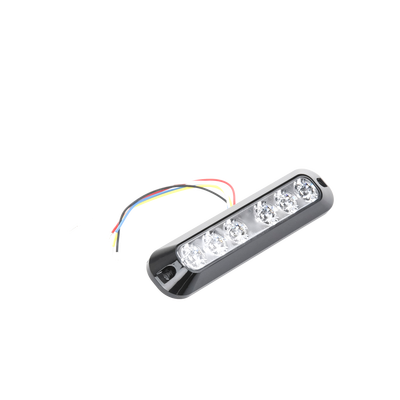 Luz Auxiliar LED / 6 LEDs Rojo-Azul / 21 Patrones de Destello / SAE J595 Clase I / 12-24 VCC / IP Exterior-Interior