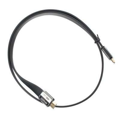 Cable HDMI / 1m (3.28ft) / 18Gbps / 4K@60Hz / Plano / 30AWG / Conectores Oro
