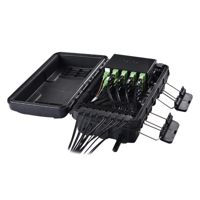 Caja de Distribución de Fibra Óptica / 24 Empalmes / 16 Puertos SC/APC Simplex / IP65 / 16 Salidas Drop