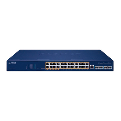 Switch PoE Administrable Capa 3 / 24 Puertos Gigabit / 8 Puertos 802.3bt / 16 Puertos 802.3at / 4 SFP+ 10G / 480 W PoE