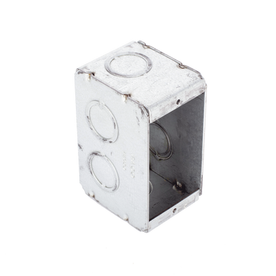 Caja Multigang / 1 Gang / 2.5 in (6.35 cm) Profundidad / 8 TKO 1/2-3/4 in / 16.0 in³ / Acero Galvanizado