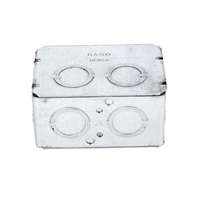 Caja Multigang / 1 Gang / 2.5 in (6.35 cm) Profundidad / 8 TKO 1/2-3/4 in / 16.0 in³ / Acero Galvanizado