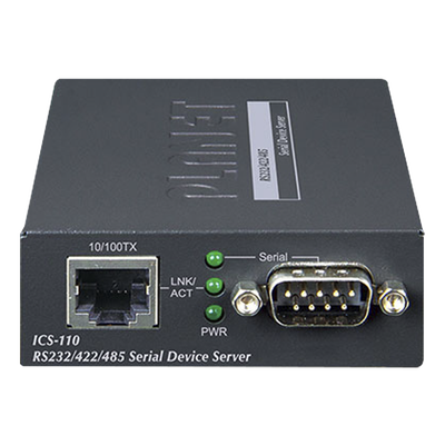 Convertidor de Medios Serial a Ethernet / RS-232/422/485 / 921600 bps / Fast Ethernet 10/100 / Administración Web-SNMP-Telnet / Montaje Riel DIN o Pared