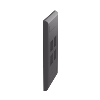 Placa de Pared Vertical / 4 Puertos Keystone / Montaje Vertical / 69.8 x 114.3 mm (2.75 x 4.5 pulg.) / ABS Negro / RoHS