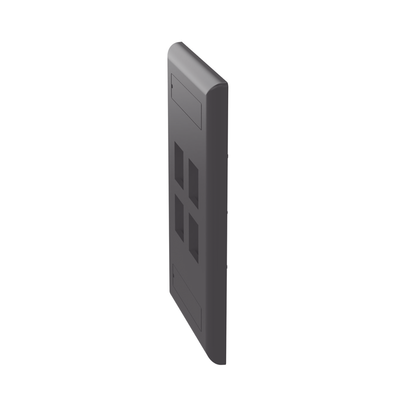 Placa de Pared Vertical / 4 Puertos Keystone / Montaje Vertical / 69.8 x 114.3 mm (2.75 x 4.5 pulg.) / ABS Negro / RoHS