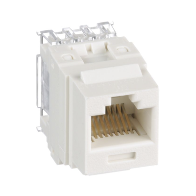Jack Keystone / Cat 6 Clase E / Terminación 110 / RJ45 / 1 Puerto / Blanco Mate