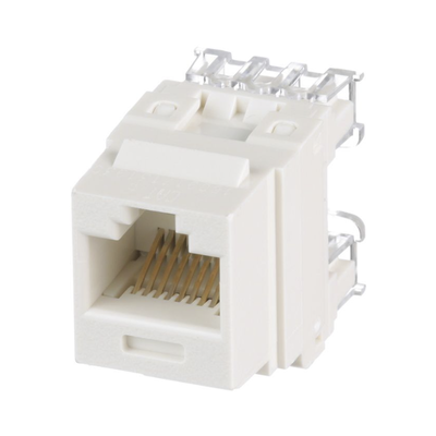 Jack Keystone / Cat 6 Clase E / Terminación 110 / RJ45 / 1 Puerto / Blanco Mate