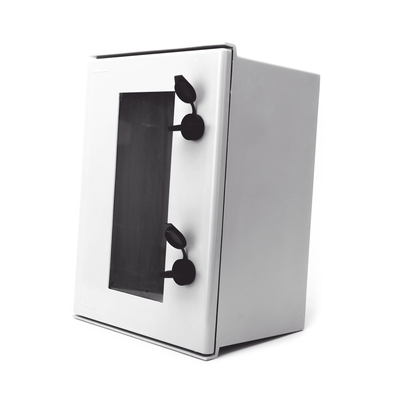Gabinete de Poliéster IP65 / Puerta Transparente / 300 x 400 x 200 mm / Placa Trasera Incluida / Carga Máxima 30 kg