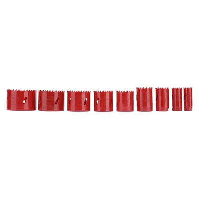 Juego de Brocas Sierra / 9 Piezas / 3/4" a 2-1/2" / Bi-Metal HSS / Profundidad 40 mm / Estuche PVC