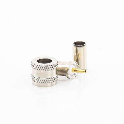 Conector Mini UHF Macho / 50 Ohm / Anillo Plegable / RG-58/U, RG-142/U / Níquel, Oro, Delrin