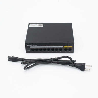 Switch PoE+ no administrable / 8 puertos PoE+ 10/100 / 2 uplinks 10/100 / 110W total / 2.0 Gbps switching