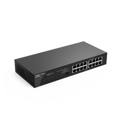 Switch No Administrable / 16 Puertos Gigabit / 32 Gbps / Fanless / Protección 4 kV