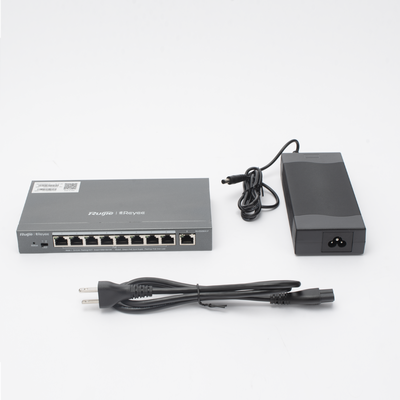 Switch Administrable PoE+ / 9 Puertos Gigabit / 8 Puertos PoE+ 802.3af/at / 120 W / Alcance Extendido 250 m (820.2 ft) / Sin Ventilador