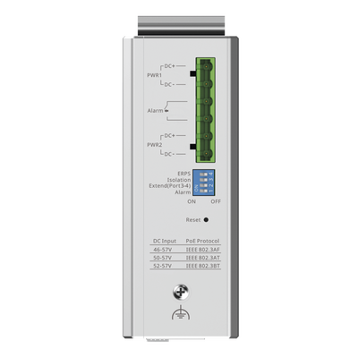 Switch Industrial PoE+ / 4 Puertos Gigabit / 1 PoE++ 60W + 3 PoE+ 30W / 2 SFP Uplink / 12 Gbps / -40°C a 75°C / Protección 6 kV