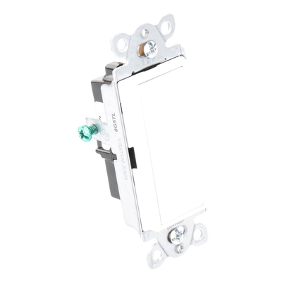 Interruptor de Pared Unipolar / 15 A / 120/277 V / Accionamiento Paleta / Acabado Snow Satinado