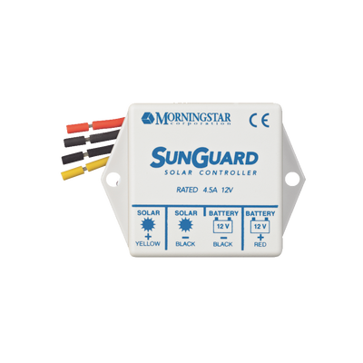Controlador de Carga Solar PWM / 4.5 A / 12 VCC / Compensación de Temperatura -28 mV/°C / 100% Estado Sólido / Rango Térmico -40°C a +85°C / 1.64 pies x 1.64 pies x 0.82 pies