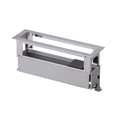 Caja de Escritorio para Módulos / Capacidad 4 Módulos K45 / Aluminio Anodizado / Salida Posterior de Cables / 54×225×54 mm