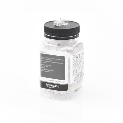 Plug Modular RJ45 / Cat6 / Sin Blindaje / 23AWG / Chapado Oro 30 Micras / 100 Piezas