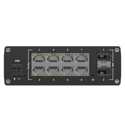 Switch Industrial Administrable L2 / 8 Puertos PoE+ 240W / 2 SFP / Profinet / -40°C a 75°C / IP30
