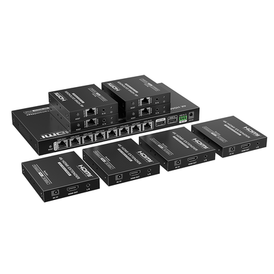 Extensor HDMI sobre IP / 1x8 Distribuidor / 4K @ 60 Hz / 70 m (229.7 ft) / HDR10 / 18 Gbps / PoC / S/PDIF / RS232