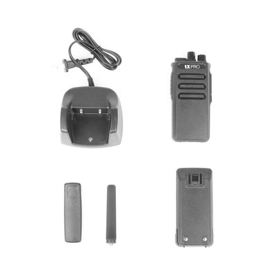 Radio Portátil Analógico / UHF 400-470 MHz / 5W / 16 Canales / Scrambler / Batería 2500 mAh / VOX