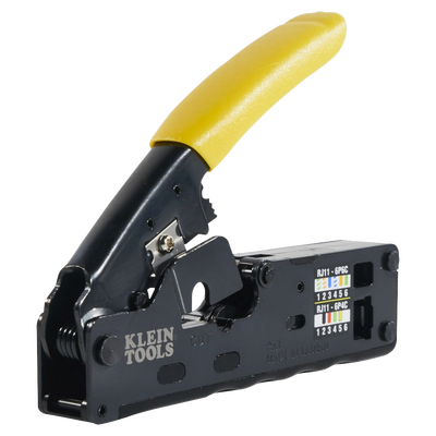 Ponchadora/Pelacables/Cortacables / Matraca ciclo completo / RJ45-RJ11/12 / Cat3-Cat5e-Cat6 / Compacta ergonómica