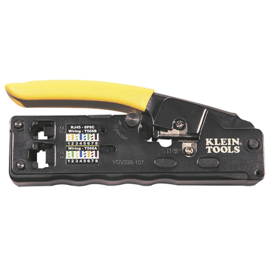 Ponchadora/Pelacables/Cortacables / Matraca ciclo completo / RJ45-RJ11/12 / Cat3-Cat5e-Cat6 / Compacta ergonómica