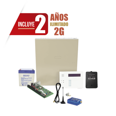 Panel de Alarma Híbrido / 48 Zonas Alámbricas e Inalámbricas / Comunicador Celular 2G / 3 Particiones / 48 Códigos de Usuario / Memoria 254 Eventos