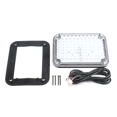 Luz de Advertencia LED / 9x7" / Bicolor Rojo/Claro / 104 LED / 12 VCC / 10 Patrones de Destello