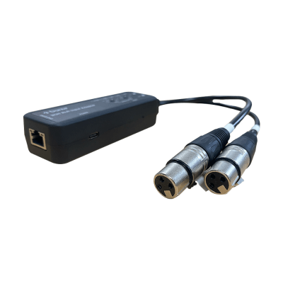 Extensor de Audio / 2 Canales XLR Balanceada/No Balanceada / Salida Digital Dante® / Latencia 1/2/5 ms / Ancho de Banda 100 Mbps / PoE y USB-C