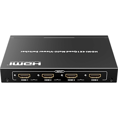 Switch Multiviewer HDMI / 4 Entradas a 1 Salida / 1080p @ 60Hz / Quad / Full Screen / Dual / Control Remoto