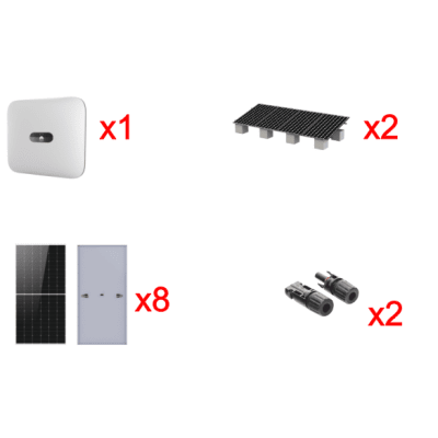 Kit Solar de Interconexión / 5 kW / 220 Vca / 8 Módulos 645W / Inversor 5 kW / Montaje para 4 Módulos