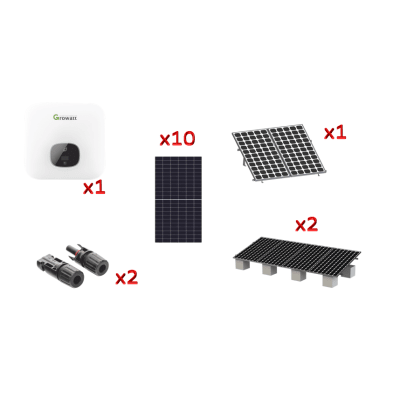 Kit Solar de Interconexión / 6 kW / 220 Vca / 10 Paneles 645 W / Montaje para 12 Módulos